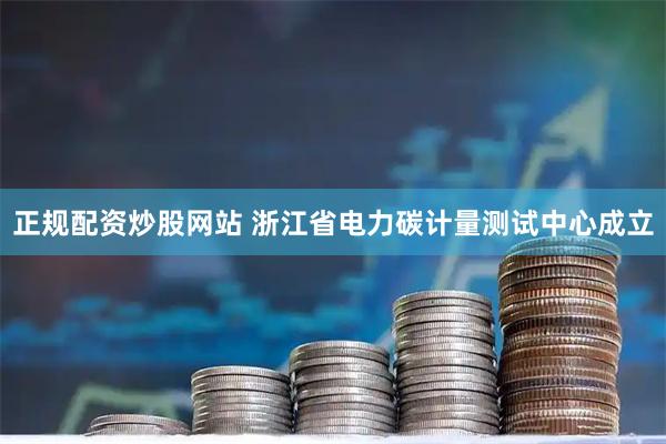 正规配资炒股网站 浙江省电力碳计量测试中心成立